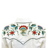 Women's Floral Embroidery Cotton Gabardine Ivory Western Shirt