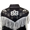 Women's Vintage Fringe Black Embroidered Western Shirt