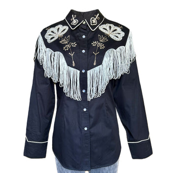 Rockmount Women's Black Fringe Embroidered Western Shirt