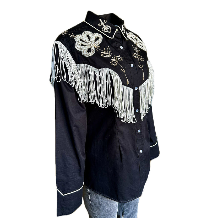Rockmount Women's Black Fringe Embroidered Western Shirt