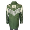 Women's Vintage Green Fringe Embroidered Western Shirt