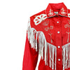 Women's Vintage Fringe Red Embroidered Western Shirt