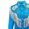 Women's Vintage Fringe Turquoise Embroidered Western Shirt
