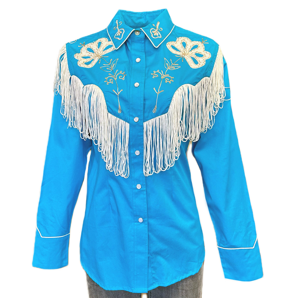 Rockmount Women's Turquoise Fringe Embroidered Western Shirt