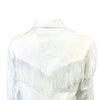 Women's Vintage White Fringe Embroidered Western Shirt