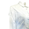 Women's Vintage White Fringe Embroidered Western Shirt