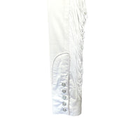 Women's Vintage White Fringe Embroidered Western Shirt