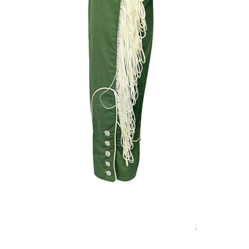 Women's Vintage Green Fringe Embroidered Western Shirt