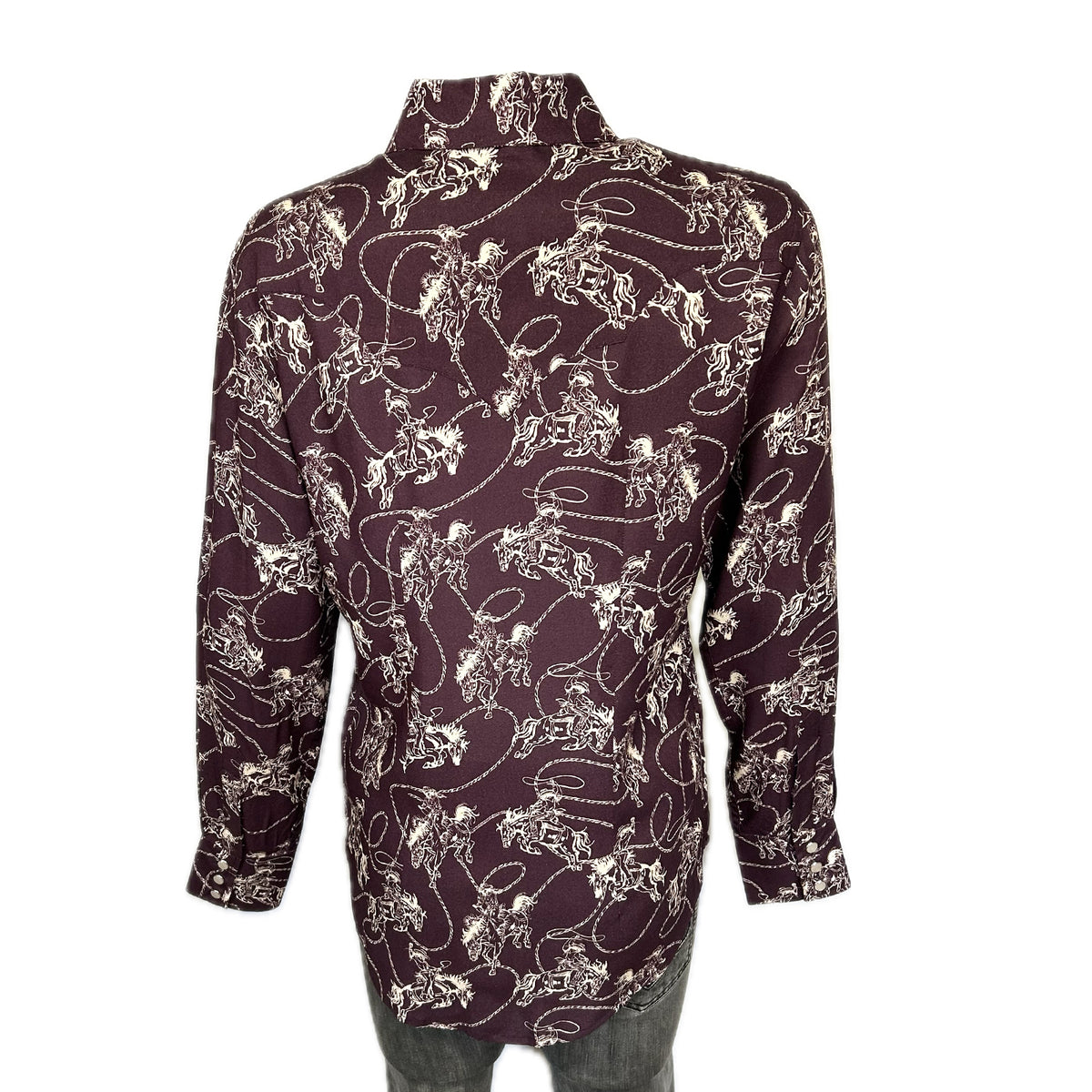 Women’s Burgundy Print Western Shirt