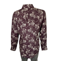 Women’s Burgundy Print Western Shirt