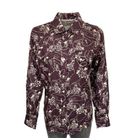 Women’s Burgundy Print Western Shirt