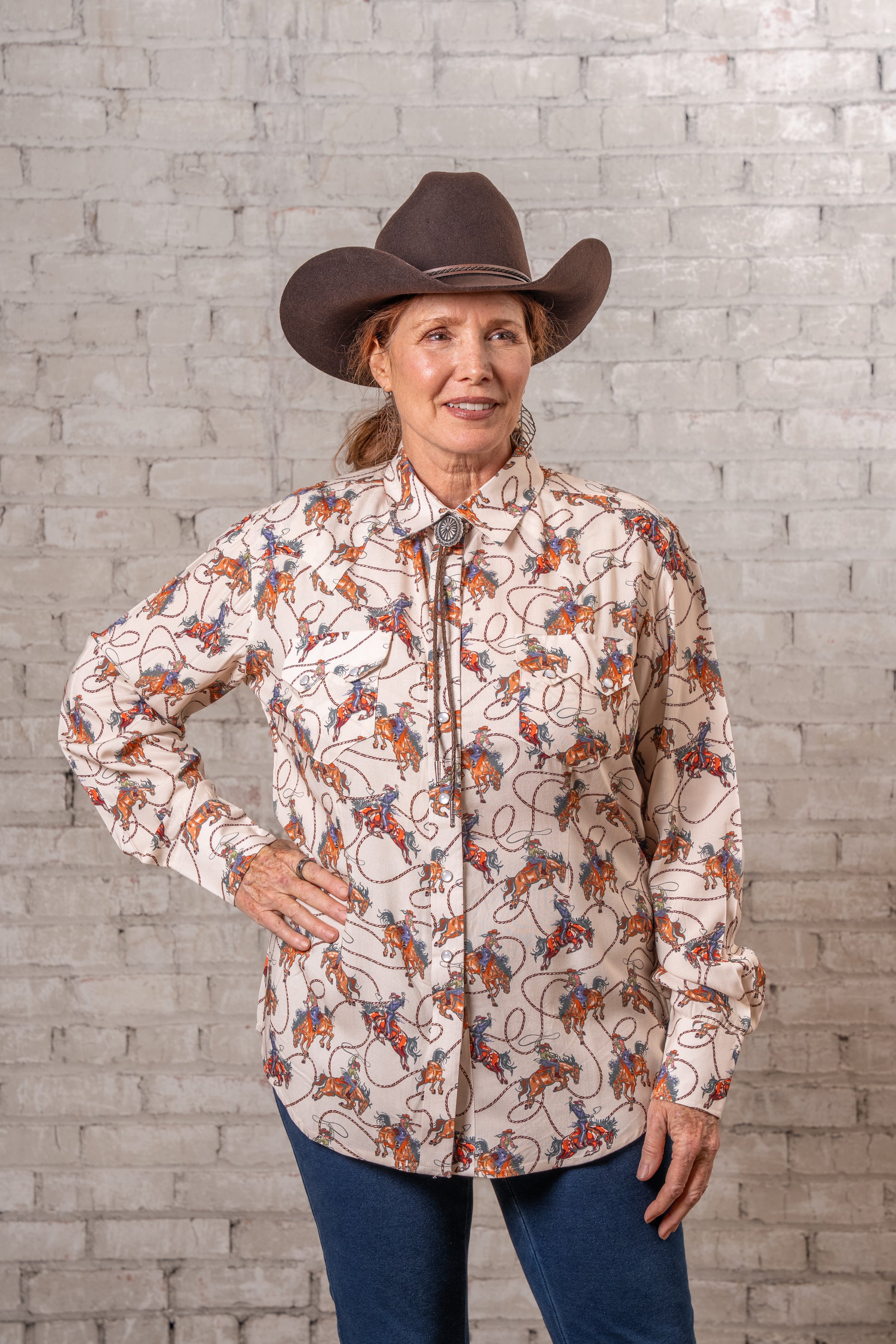 Women’s Natural Western Print Shirt