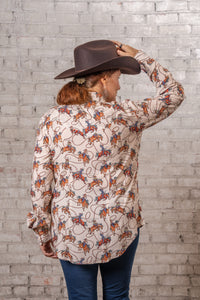 Women’s Natural Western Print Shirt