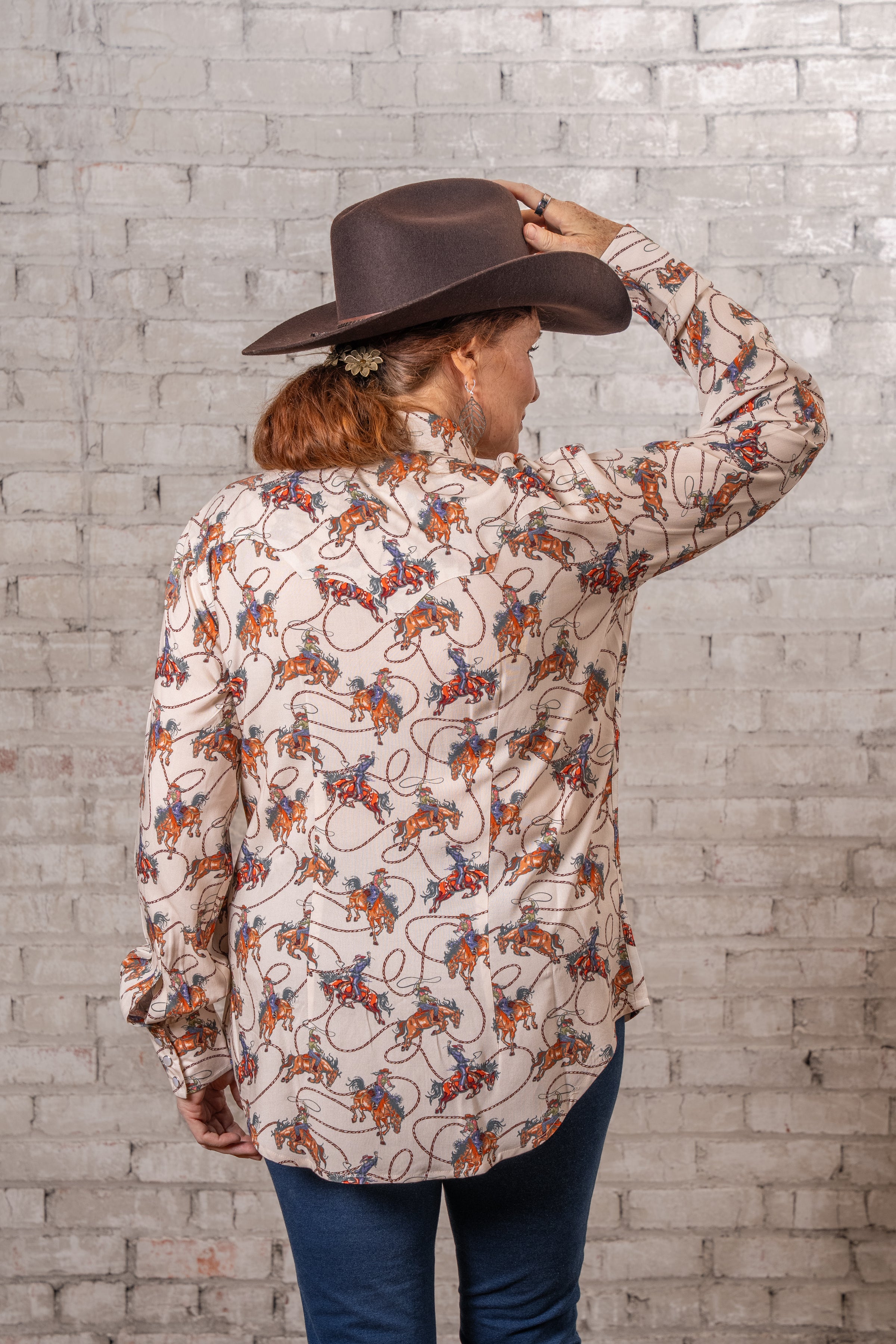 Women’s Natural Western Print Shirt