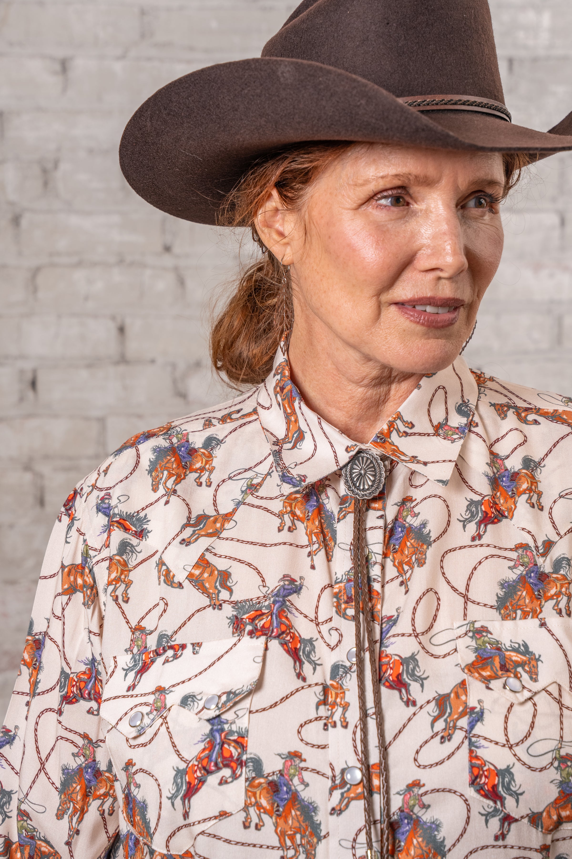 Women’s Natural Western Print Shirt