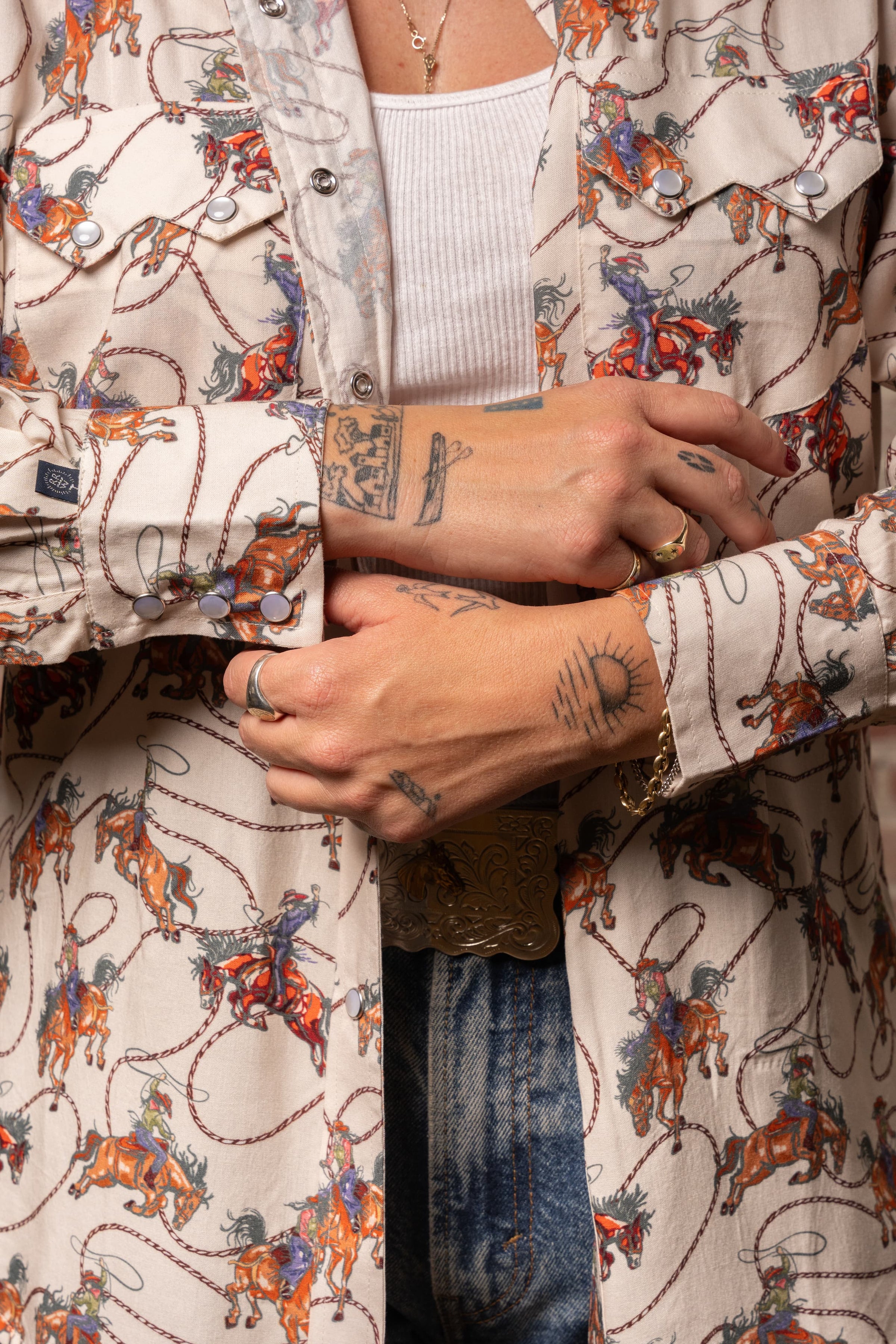Women’s Natural Western Print Shirt