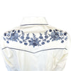 Women's Vintage Ivory Cascading Floral Embroidery Western Shirt