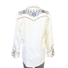 Women's Vintage Ivory Cascading Floral Embroidery Western Shirt