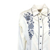 Women's Vintage Ivory Cascading Floral Embroidery Western Shirt