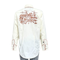 Women's Ivory Vintage Rider Western Embroidery