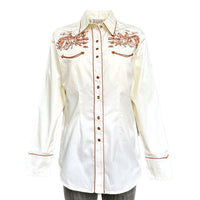 Women's Ivory Vintage Rider Western Embroidery