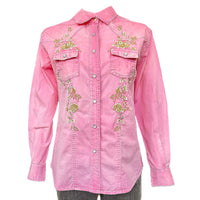 Women's Soft Pink Floral Western Embroidery