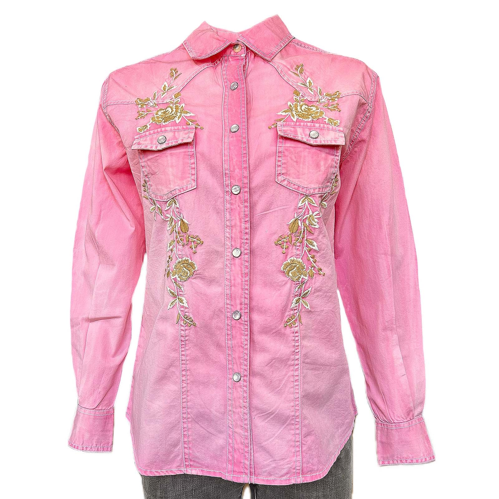 Women's Soft Pink Floral Embroidered Western Shirt – Rockmount