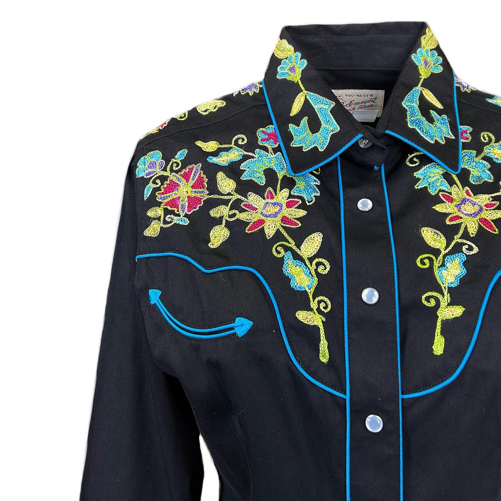 Women's Vintage Floral Bouquet Embroidered Western Shirt
