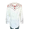 Women’s Vintage Ivory Thistle Floral Embroidery Western Shirt