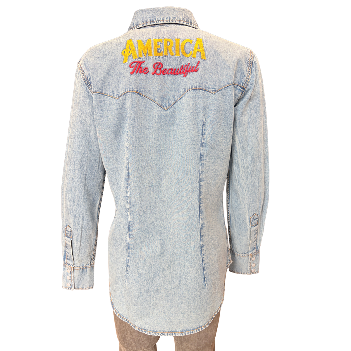 Women's USA 250th - America the Beautiful Embroidered Western Shirt