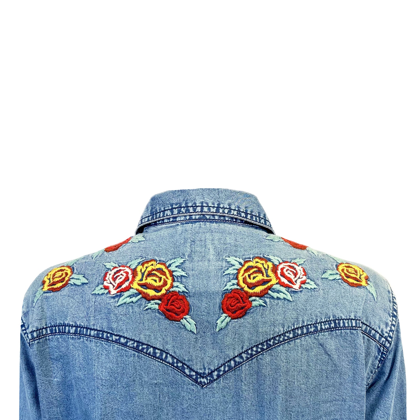 Women's Denim Western Dress with Floral Embroidery – Rockmount