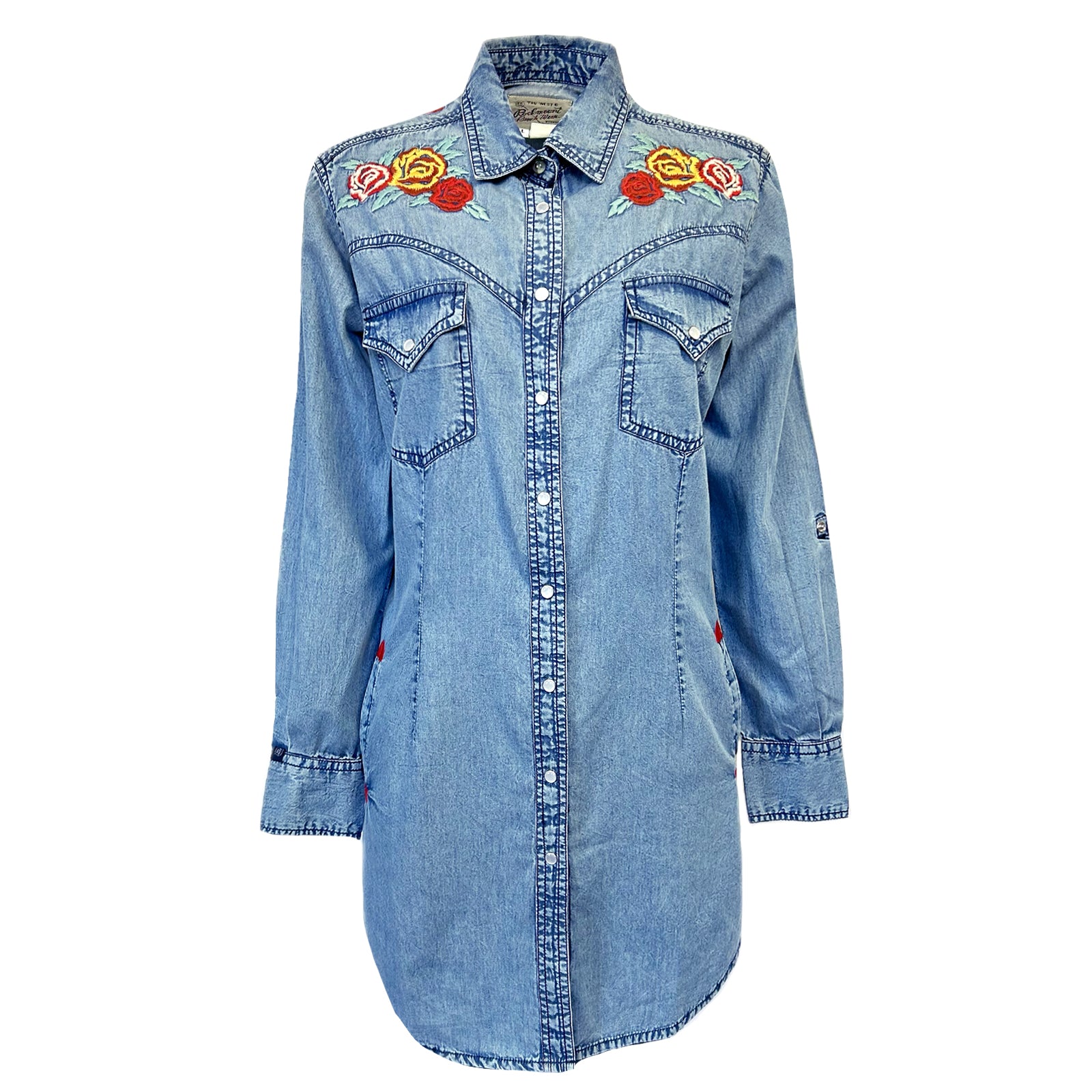 Women's Denim Western Dress with Floral Embroidery – Rockmount