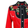 Women's Vintage 2-Tone Red Roses Embroidered Western Shirt