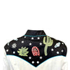 Women's Black Vintage Cactus & Stars Chain Stitch Embroidery Western Shirt