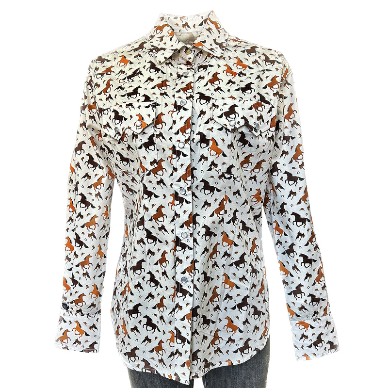 Women's Horse Print Western Shirt