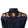 Women's Black Vintage Floral Embroidered Western Shirt