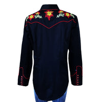 Women's Black Vintage Floral Embroidered Western Shirt