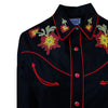 Women's Black Vintage Floral Embroidered Western Shirt