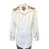 Women's Vintage Ivory Floral Embroidered Western Shirt