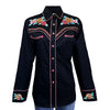 Women’s Vintage Rose Bouquet Embroidery Western Shirt