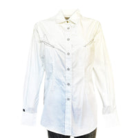Women's Solid White 100% Cotton Western Shirt