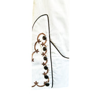 Women's Vintage Ivory Cactus & Cowgirl Boots Embroidered Western Shirt