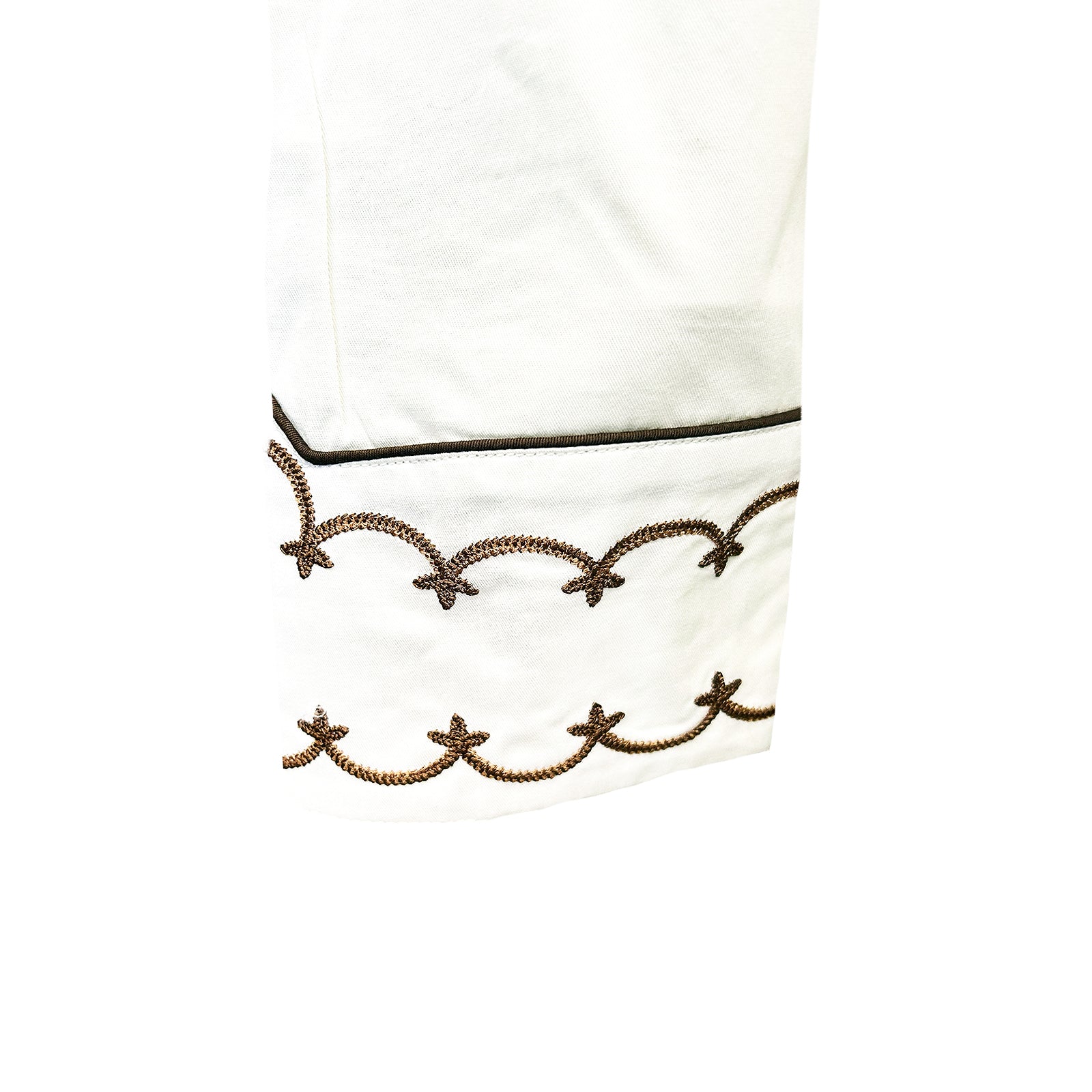 Women's Vintage Ivory Cactus & Cowgirl Boots Embroidered Western Shirt