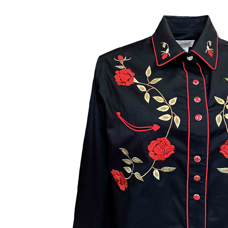 Women's Vintage Rose Embroidered Western Shirt