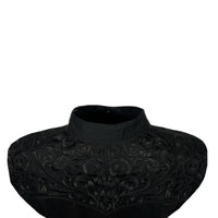 Women's Vintage Black-on-Black Tooling Embroidered Western Shirt