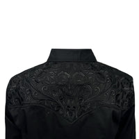 Women's Vintage Black-on-Black Tooling Embroidered Western Shirt