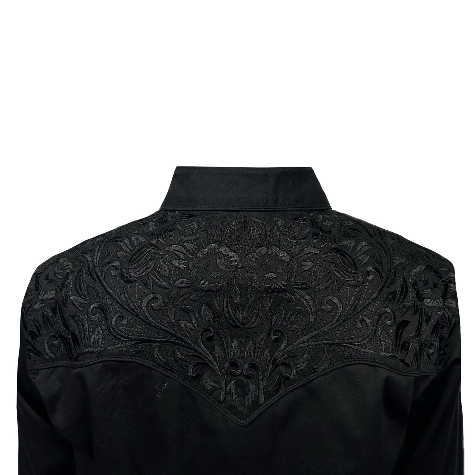 Women's Vintage Black-on-Black Tooling Embroidered Western Shirt