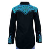 Women's Vintage Black & Turquoise Tooling Embroidered Western Shirt