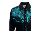 Women's Vintage Black & Turquoise Tooling Embroidered Western Shirt