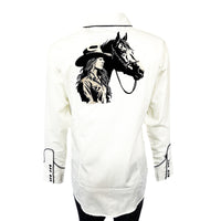Women’s Ivory Cowgirl & Horse Embroidered Western Shirt